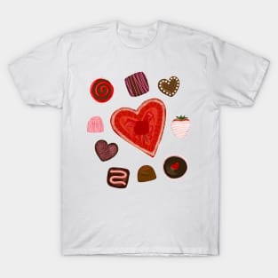 Valentine Chocolates and Heart Shaped Box T-Shirt
